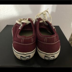 Burgundy Low Top Vans